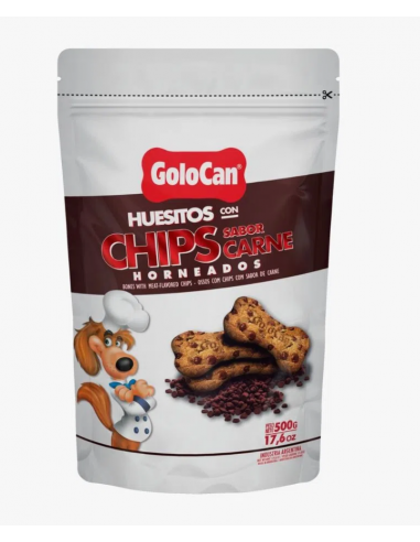 Huesito de Carne con Chips Golocan 500g