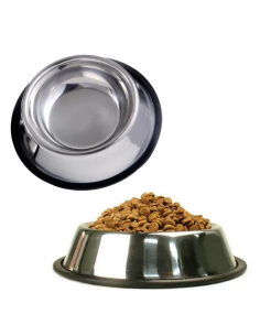 Comedero Bebedero Antivuelco Acero Inox Para Perros 22cm 2